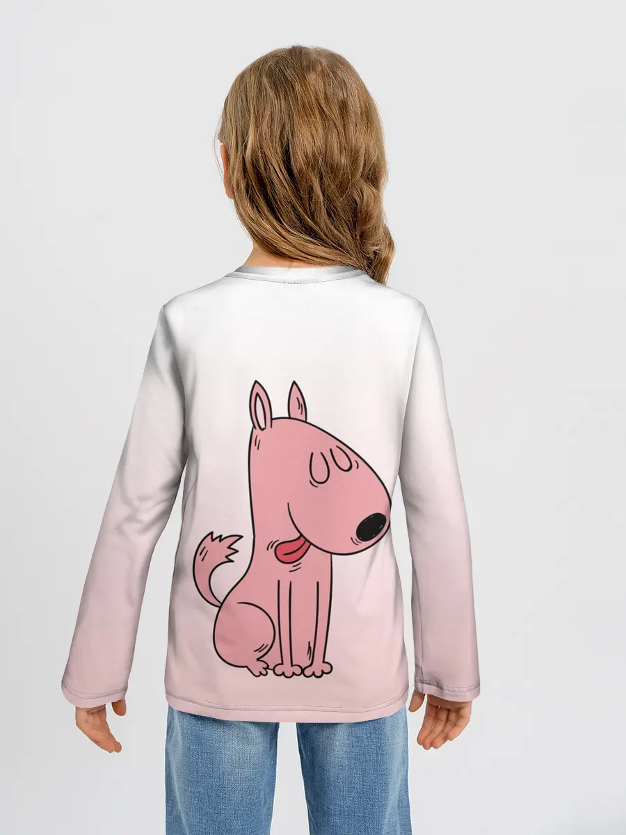 Детский лонгслив / мультяшный мопс