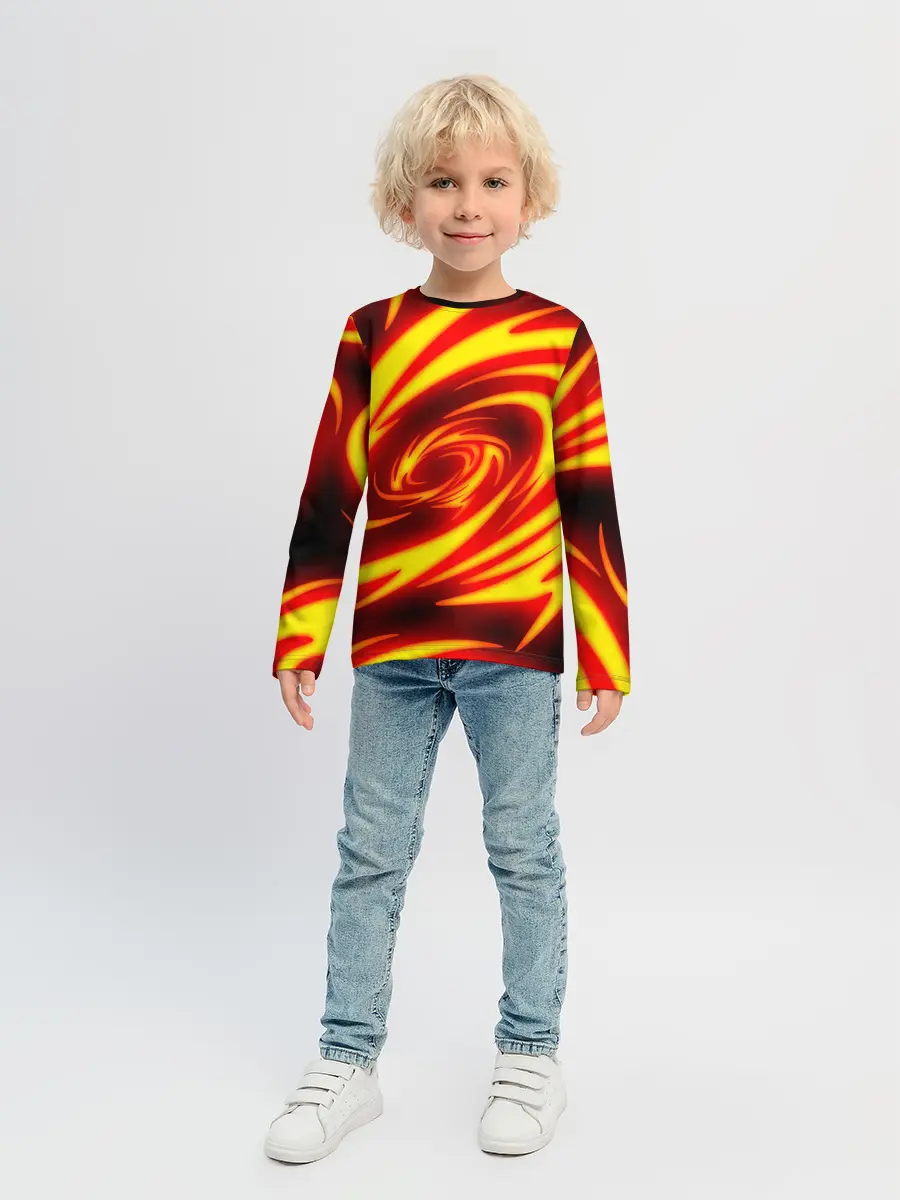 Детский лонгслив / ОГНЕННЫЕ ВОЛНЫ | FIRE STRIPES