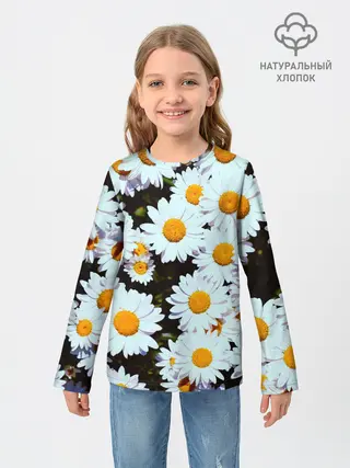 Детский лонгслив / Ромашки