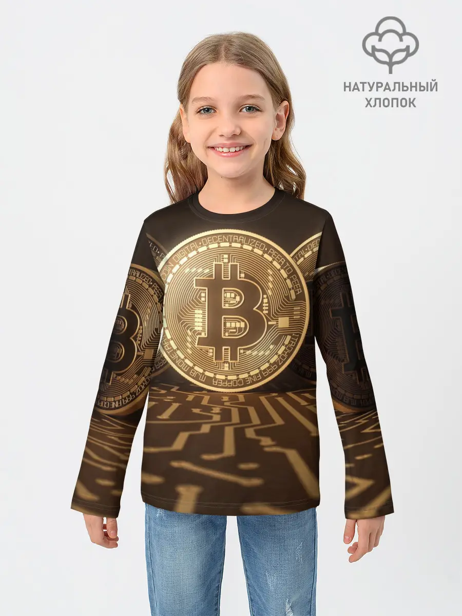 Детский лонгслив / Биткоин