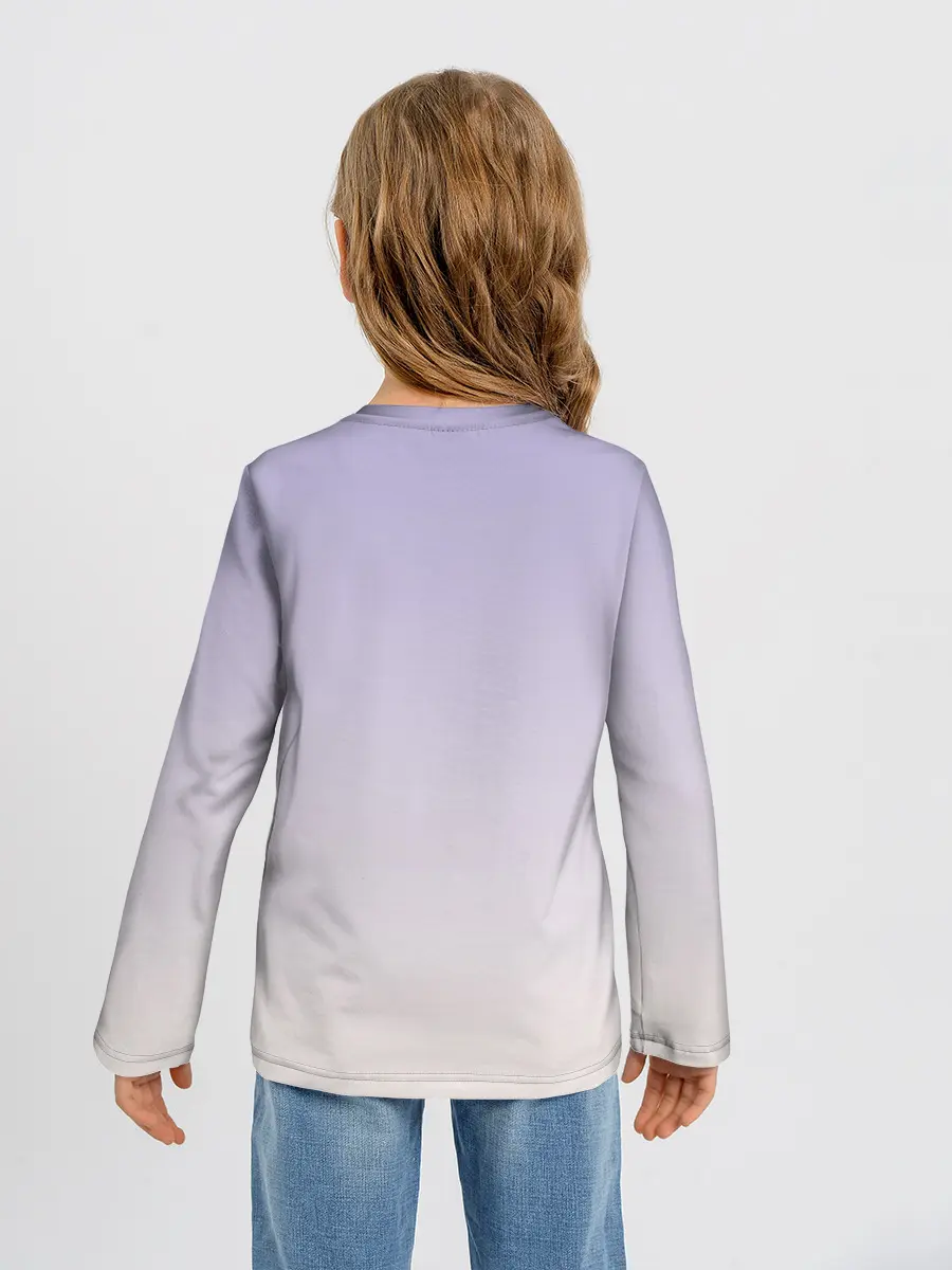 Детский лонгслив / единорожек на фиолетовом