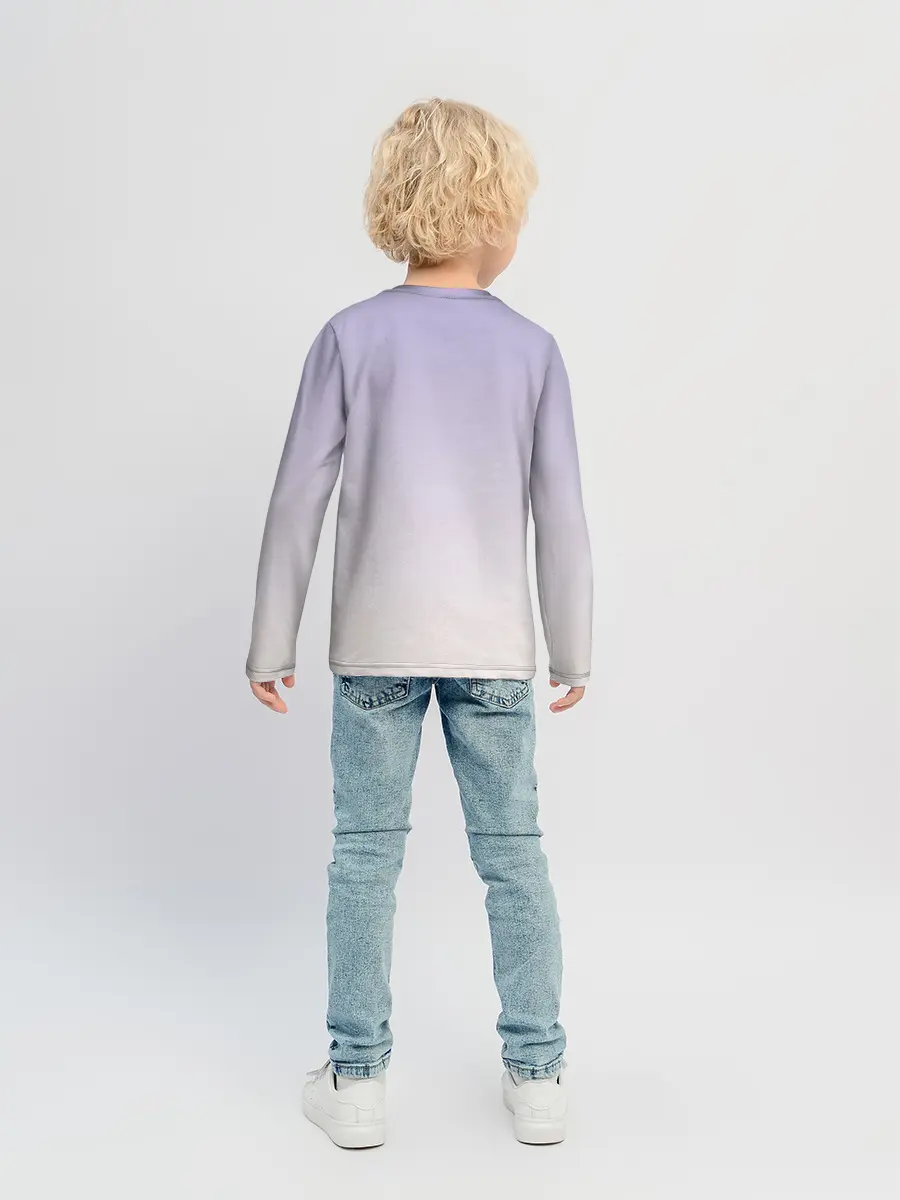 Детский лонгслив / единорожек на фиолетовом