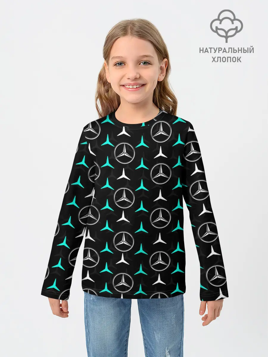 Детский лонгслив / MERCEDES BENZ УЗОР