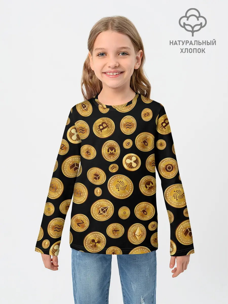 Детский лонгслив / CRYPTOCURRENCY | КРИПТОВАЛЮТА