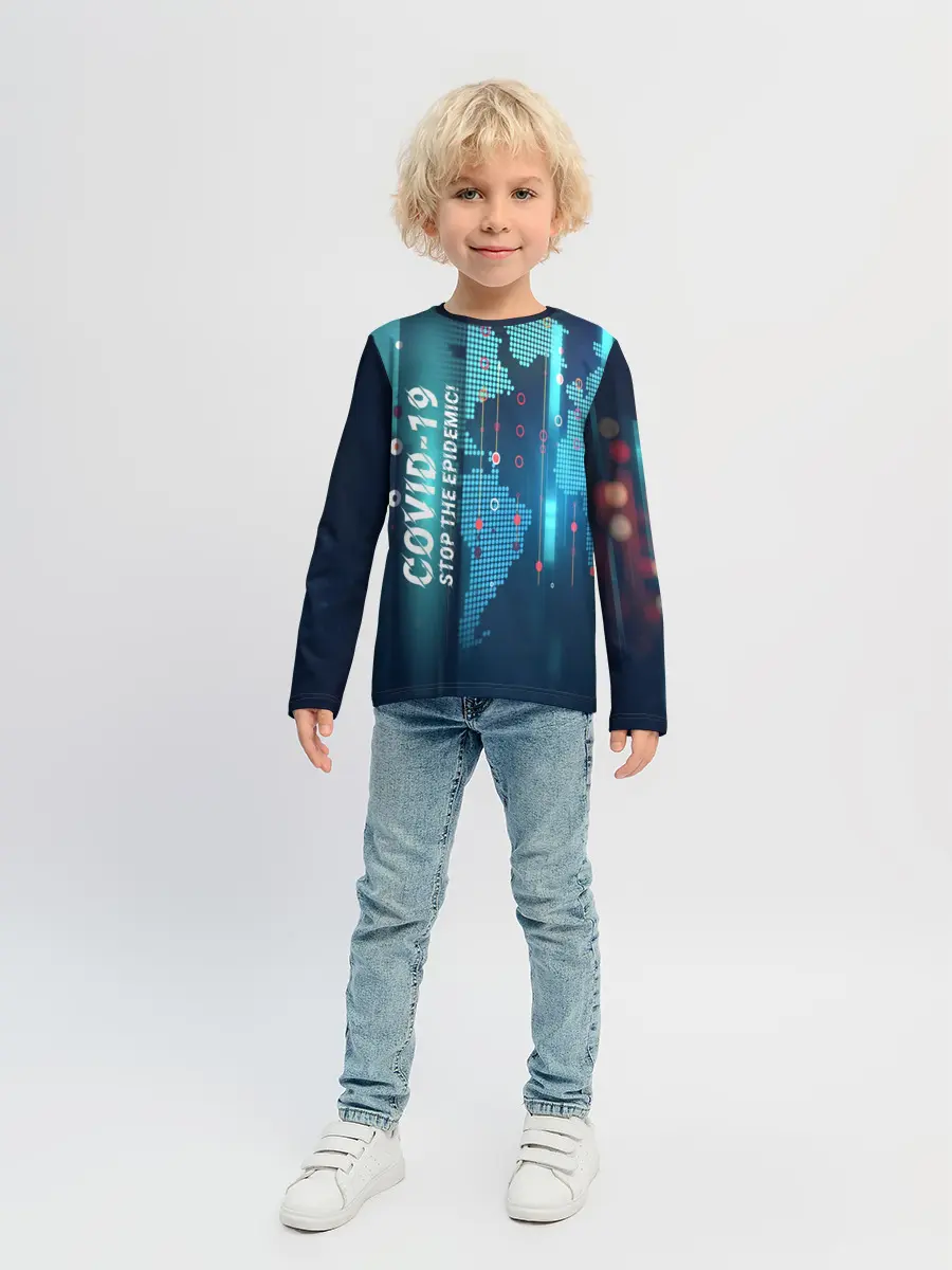 Детский лонгслив / Stop Covid-19