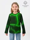 Детский лонгслив / К - 13 зелёная трещина 3D