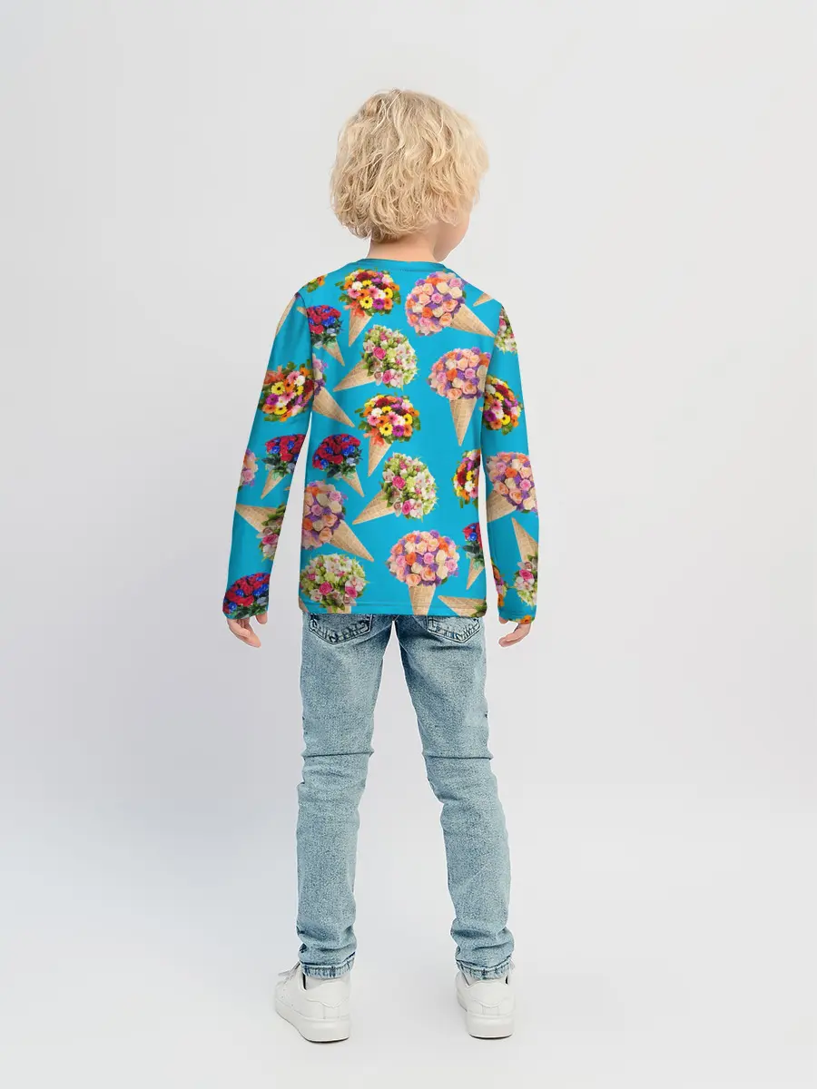 Детский лонгслив / Рожок цветов