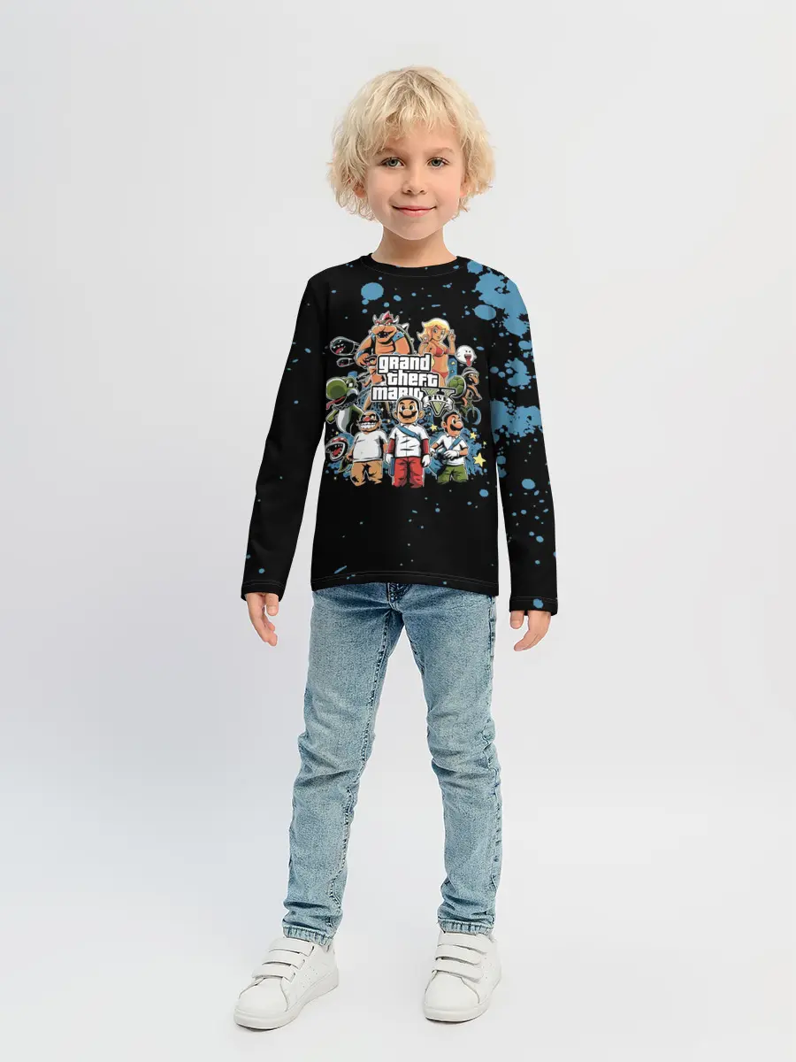 Детский лонгслив / Grand Theft Mario V