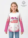 Детский лонгслив / Лого джоджо розовые брызги