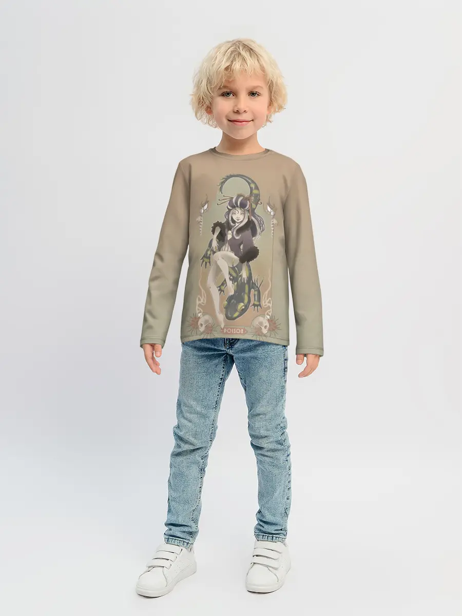 Детский лонгслив / Девушка ящерица