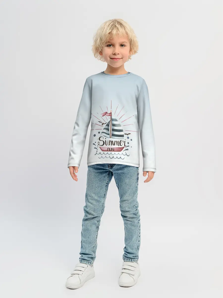 Детский лонгслив / кораблик лето