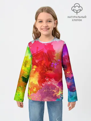 Детский лонгслив / брызги краски