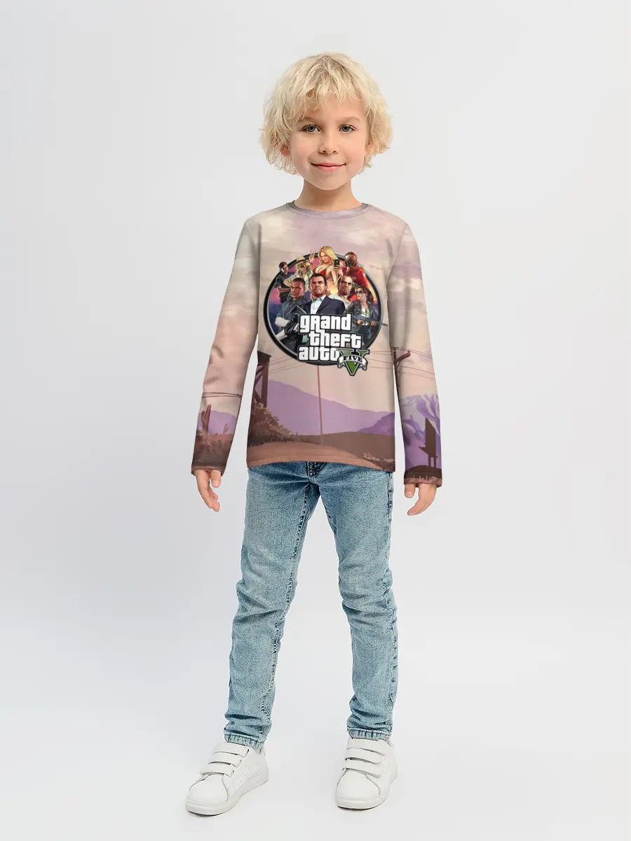 Детский лонгслив / Grand Theft Auto 5 персонажи