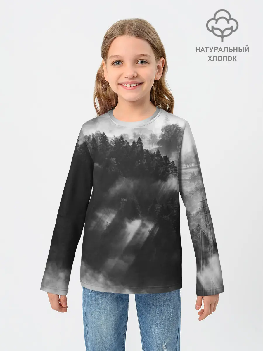 Детский лонгслив / Туман в лесу