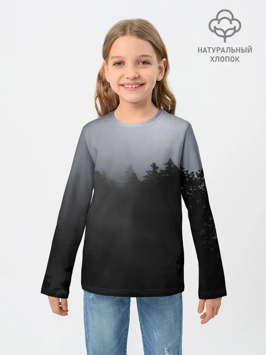 Детский лонгслив / Лес в дыму