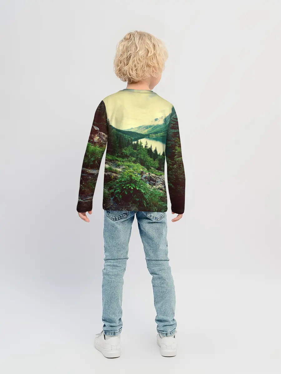 Детский лонгслив / Красивый лес