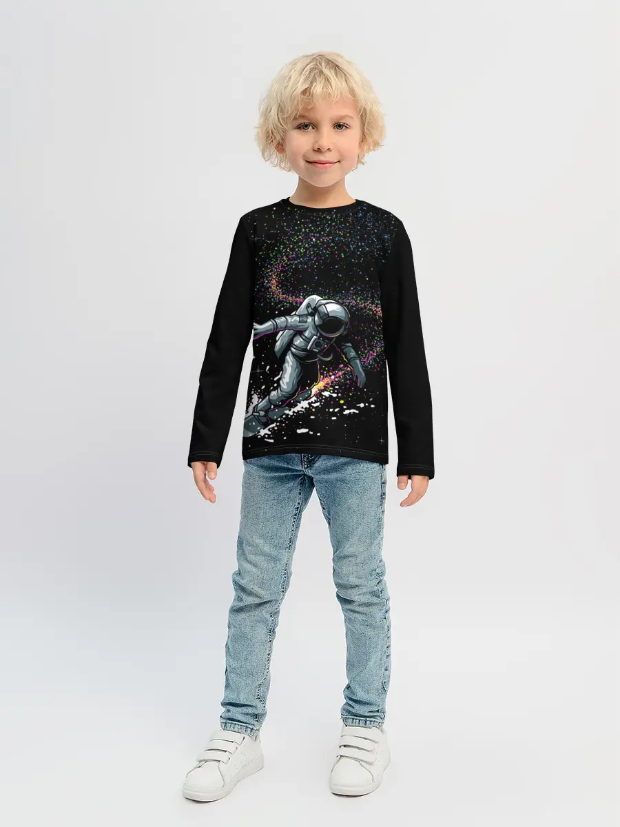 Детский лонгслив / Космический Сёрфинг