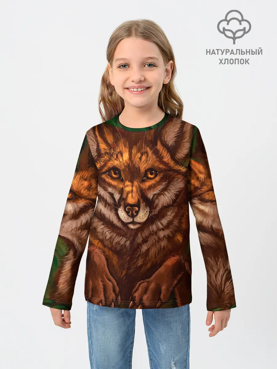 Детский лонгслив / Лисы