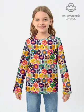 Детский лонгслив / Тропический коллаж