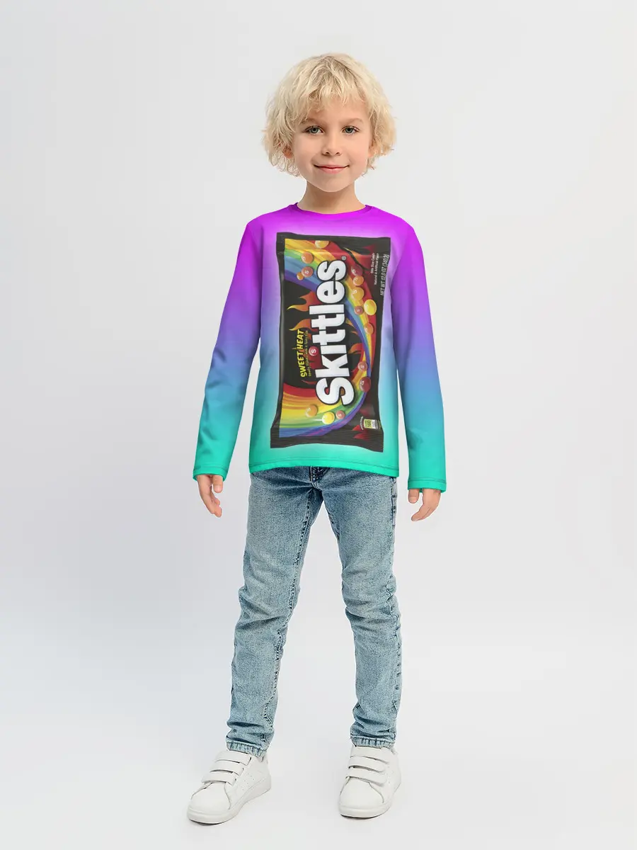 Детский лонгслив / Skittles | Черный