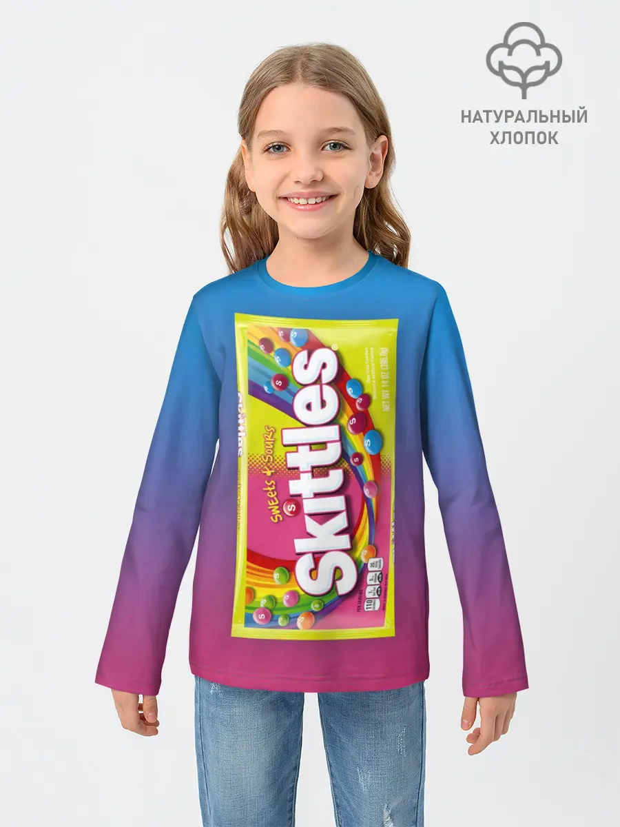 Детский лонгслив / Skittles | Желтый