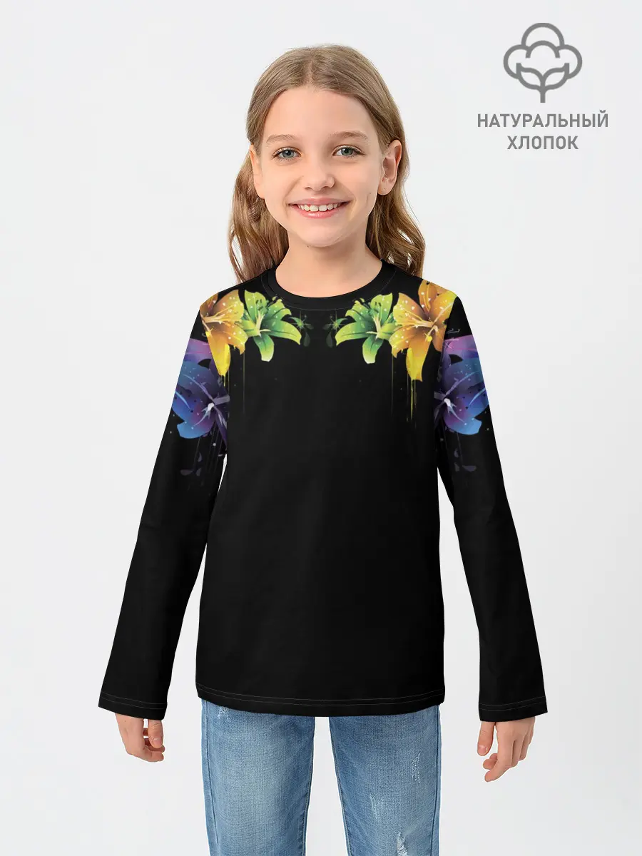 Детский лонгслив / Цветы