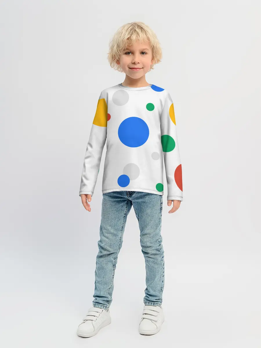 Детский лонгслив / Цветной горох