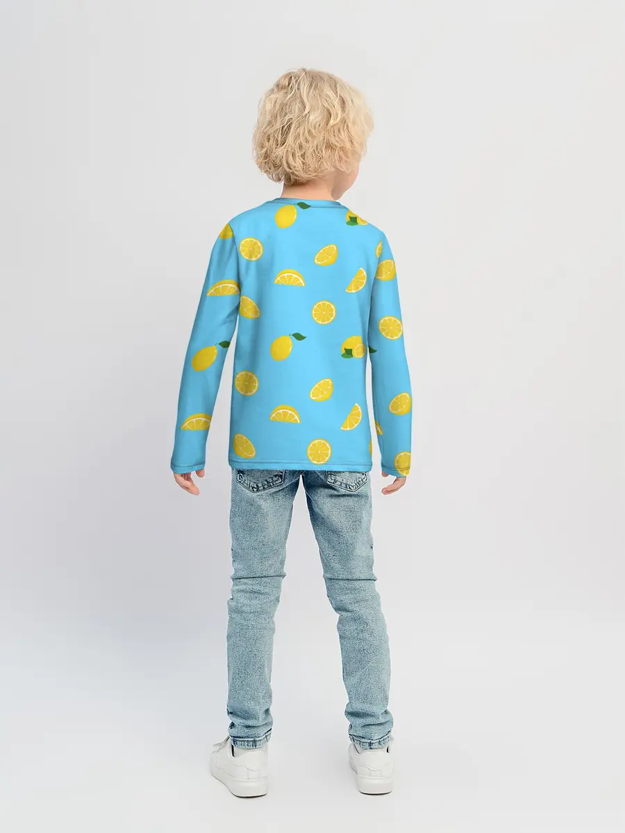 Детский лонгслив / Лимоны на голубом
