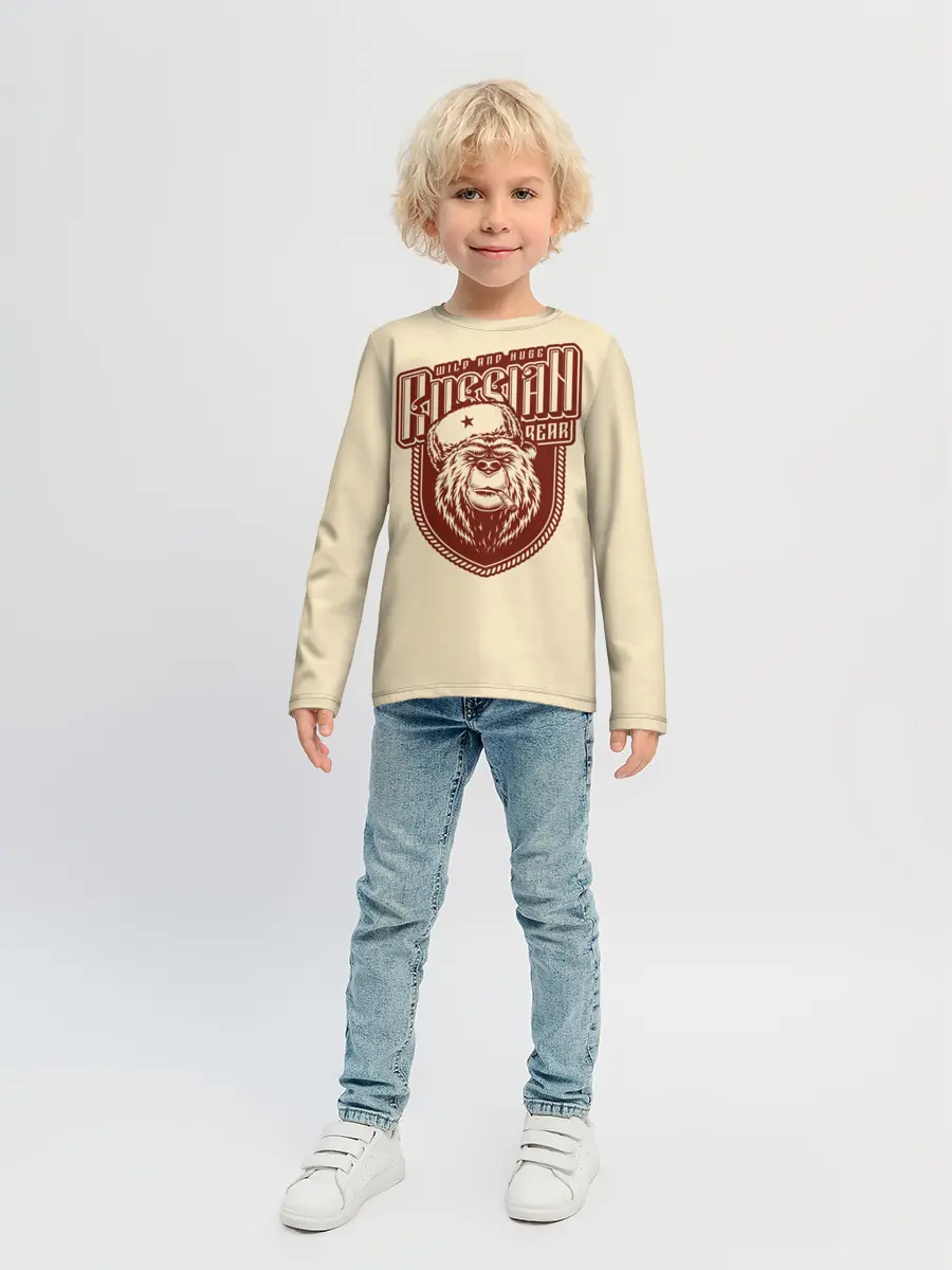 Детский лонгслив / Русский медведь