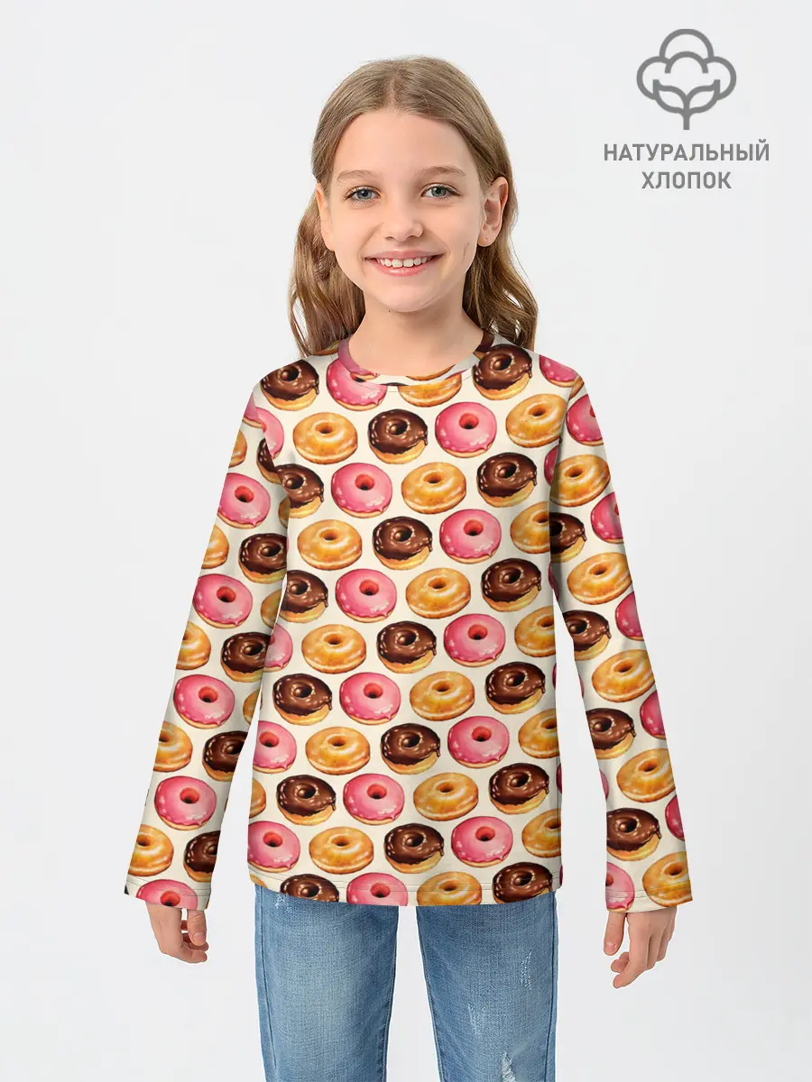 Детский лонгслив / Пончики