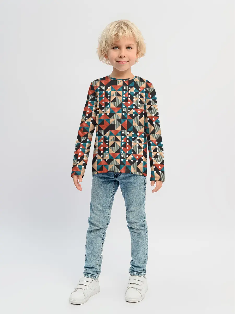 Детский лонгслив / Арт геометрия