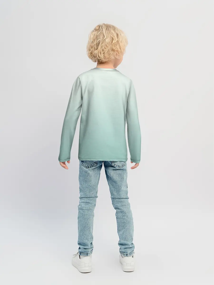 Детский лонгслив / единорог с бабочками