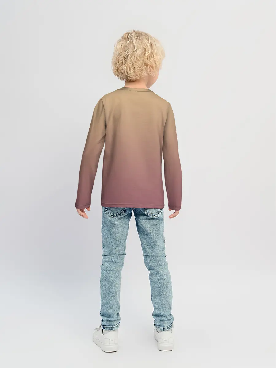 Детский лонгслив / девочка ушки кофе