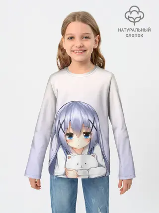Детский лонгслив / малышка с пушистиком