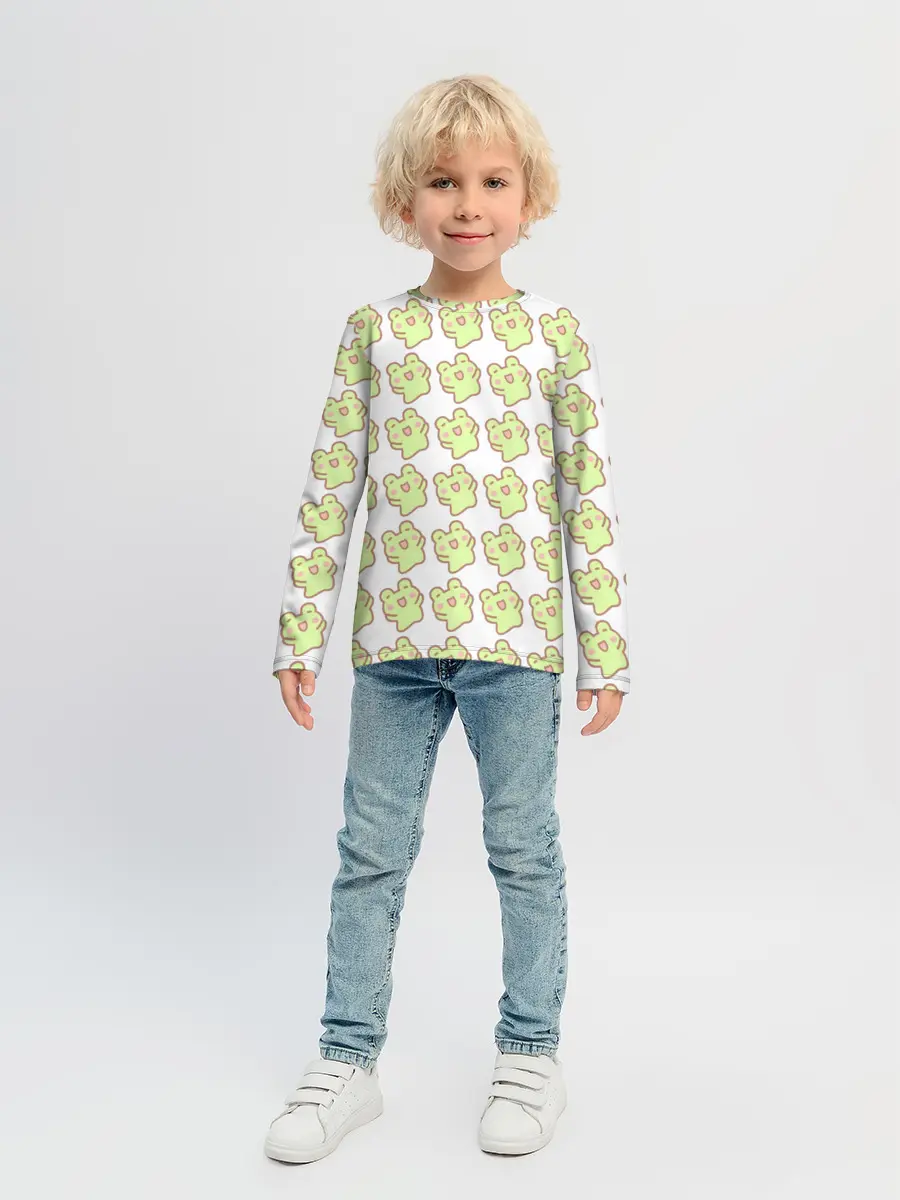 Детский лонгслив / счастливые лягушки