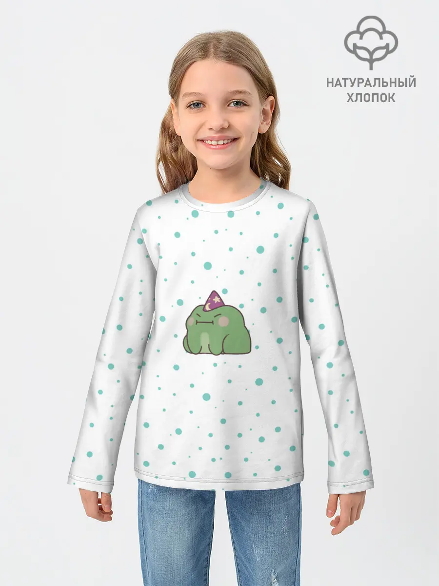 Детский лонгслив / лягушка-маг