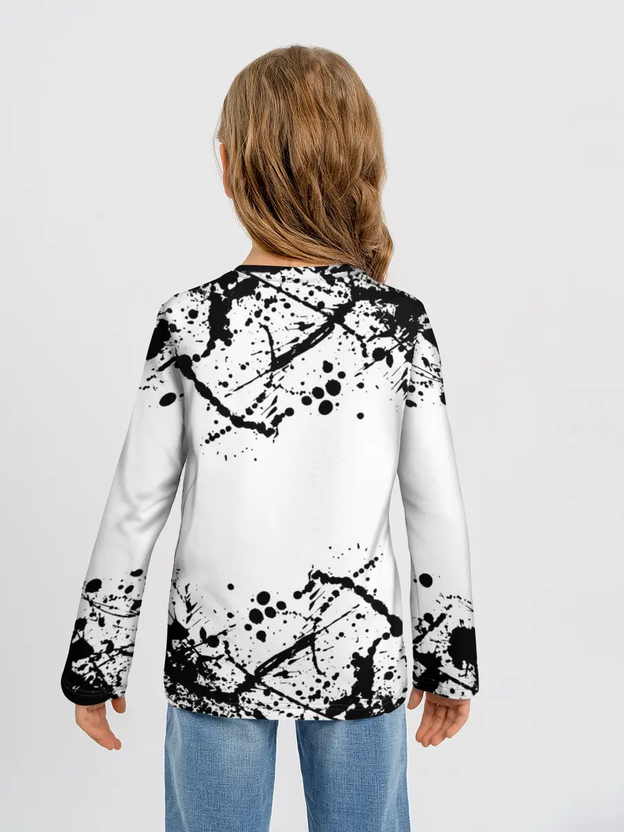 Детский лонгслив / черный клевер,