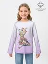 Детский лонгслив / акварельная птичка
