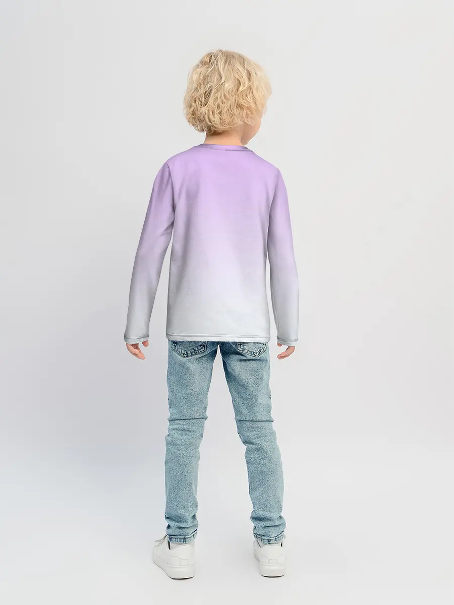 Детский лонгслив / акварельная сирень