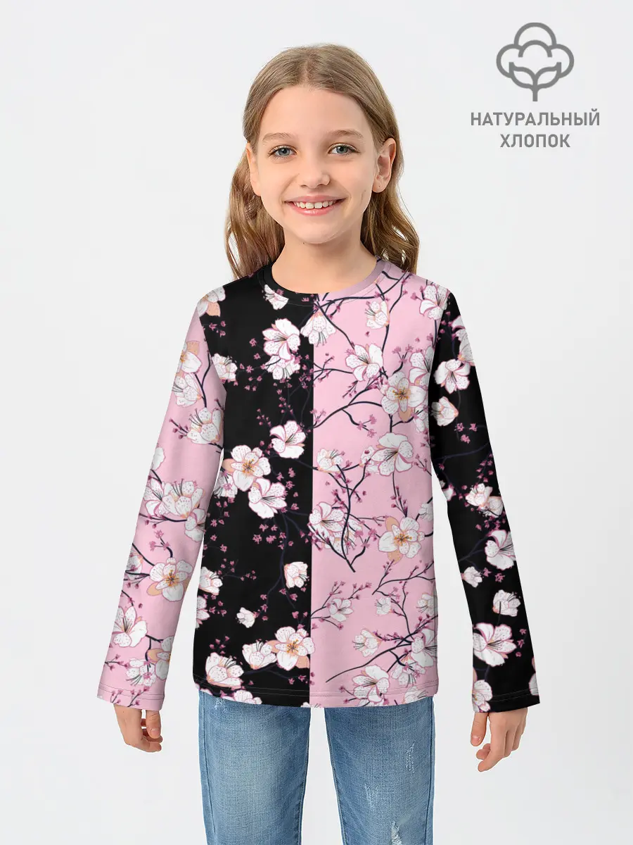 Детский лонгслив / САКУРА | SAKURA | ВИШНЯ