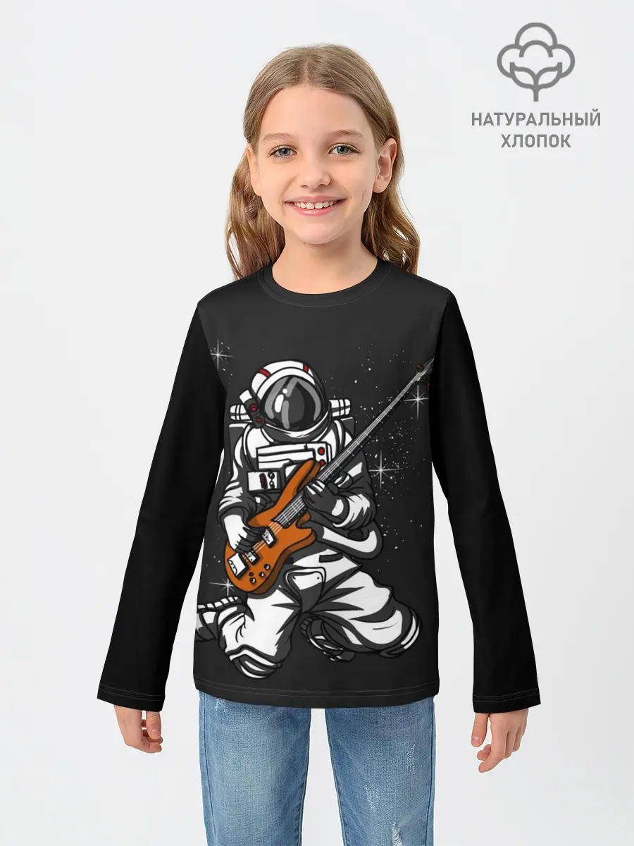 Детский лонгслив / Музыкант Космонавт