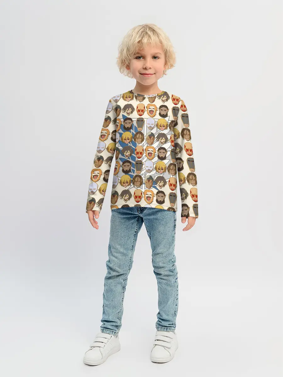 Детский лонгслив / Девять титанов - паттерн