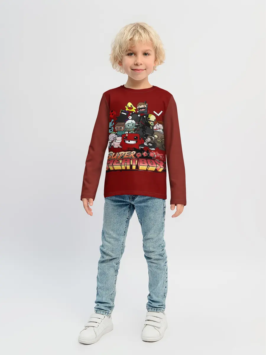 Детский лонгслив / Super meat boy
