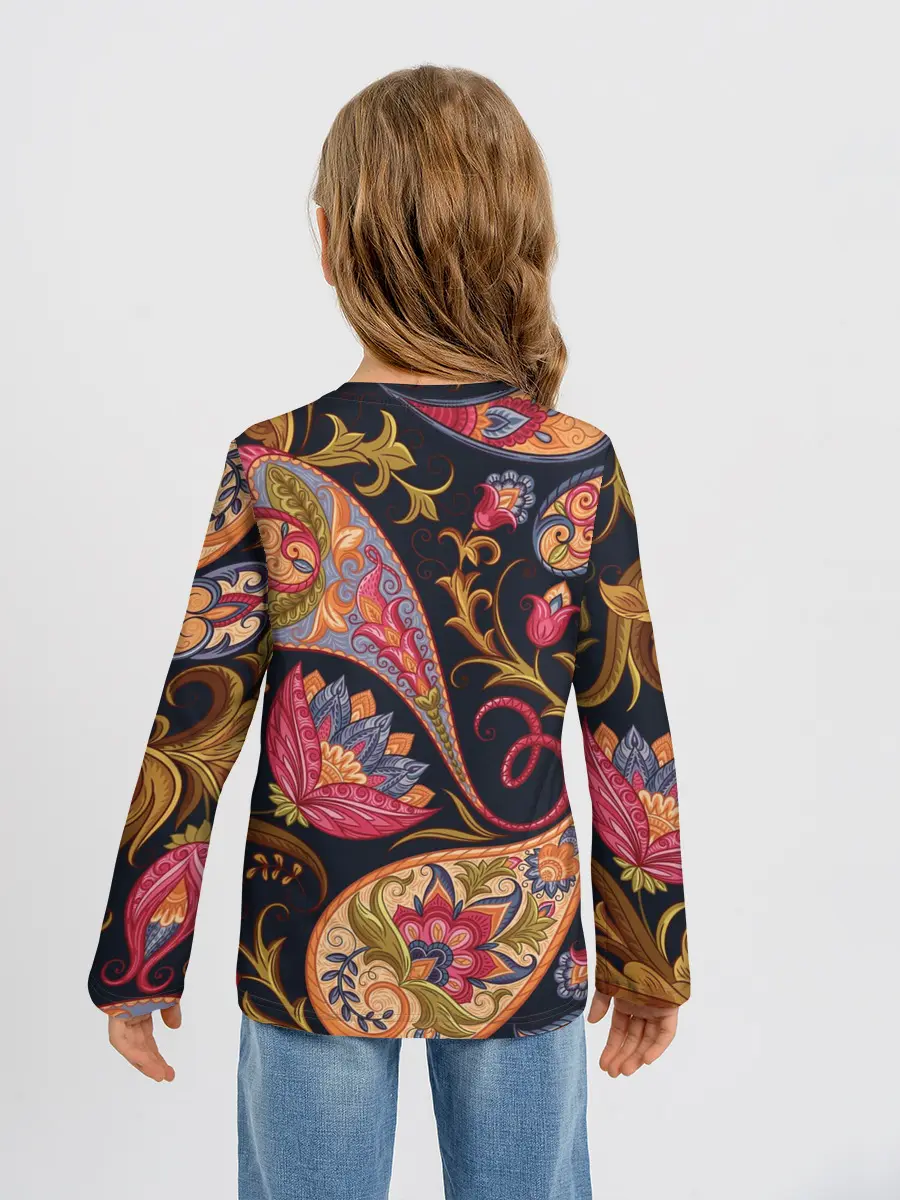 Детский лонгслив / РОСПИСЬ ЦВЕТАМИ