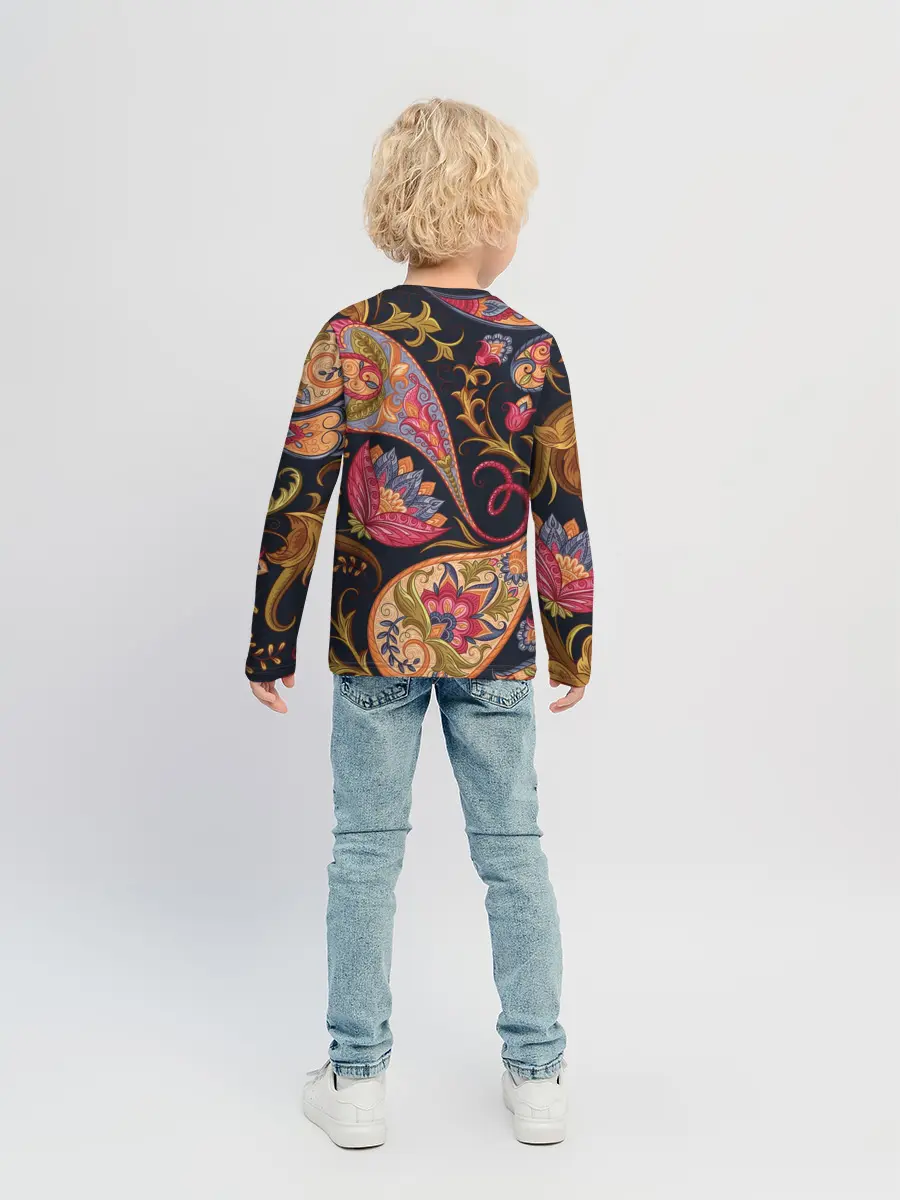 Детский лонгслив / РОСПИСЬ ЦВЕТАМИ