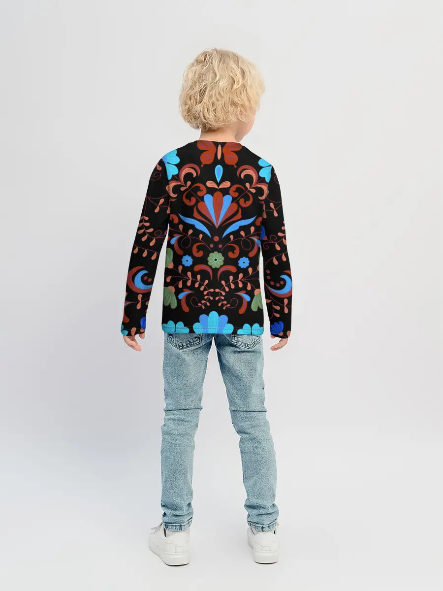 Детский лонгслив / РОСПИСЬ ЦВЕТАМИ
