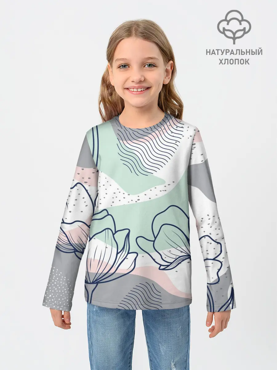 Детский лонгслив / Цветы