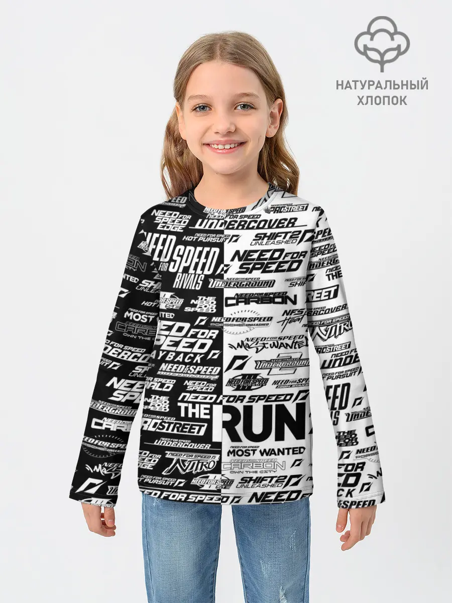 Детский лонгслив / NFS ALL LOGOS