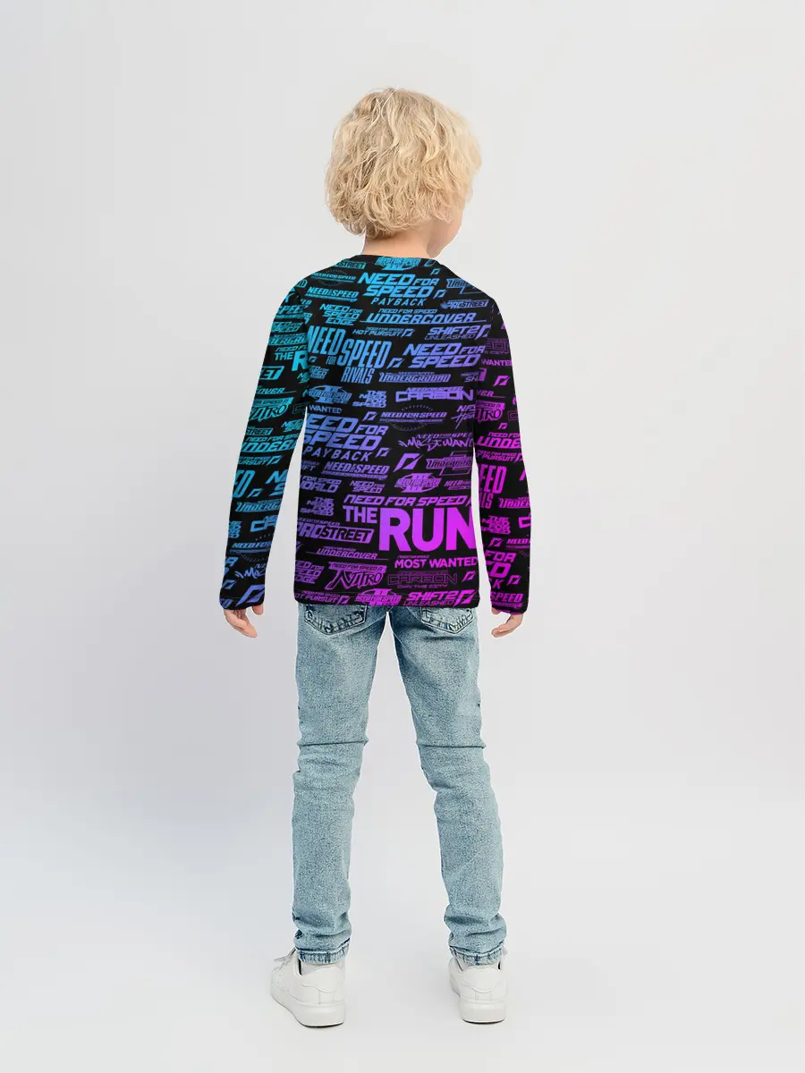 Детский лонгслив / NFS ALL LOGOS NEON