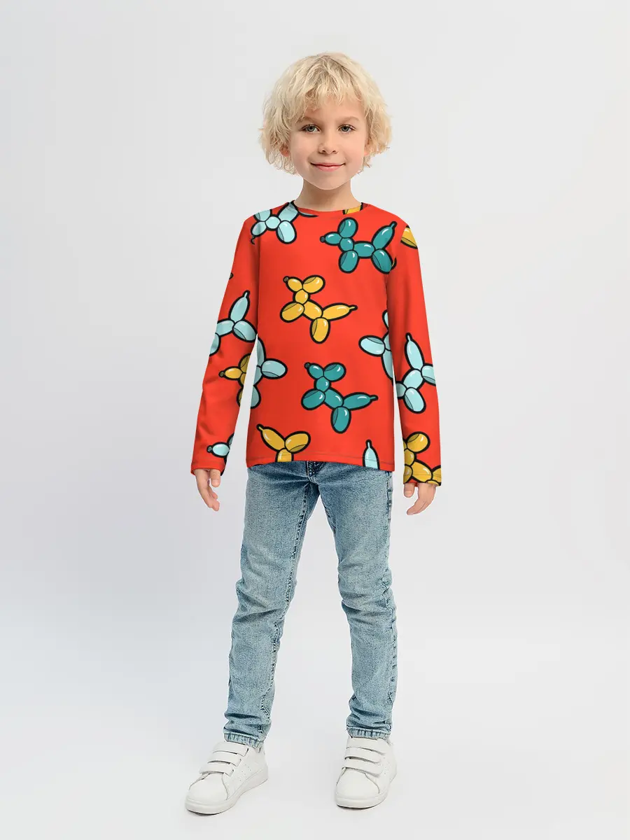 Детский лонгслив / Собачки шарики